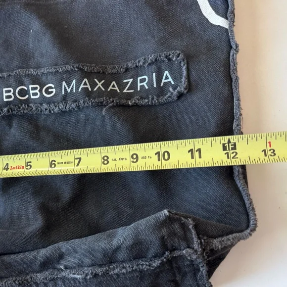 BCBG Max Azria High End Black Canvas Shoulder Bag Beach Surf Tote NICE - Picture 7 of 8